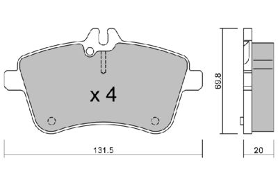 BPMB1008 AISIN Комплект тормозных колодок, дисковый тормоз