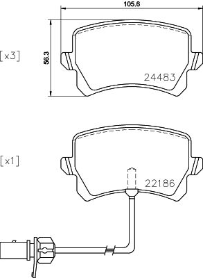 8DB355023031 HELLA Комплект тормозных колодок, дисковый тормоз