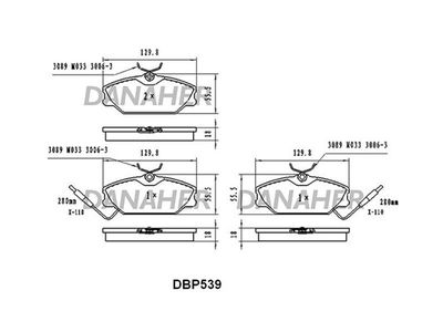 DBP539 DANAHER Комплект тормозных колодок, дисковый тормоз