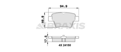 AA0048 BRAXIS Комплект тормозных колодок, дисковый тормоз