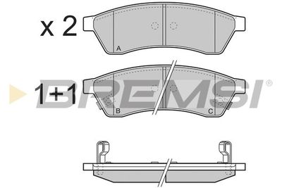 BP3400 BREMSI Комплект тормозных колодок, дисковый тормоз