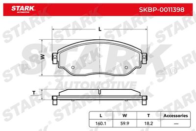 SKBP0011398 Stark Комплект тормозных колодок, дисковый тормоз