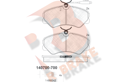 RB0700700 R BRAKE Комплект тормозных колодок, дисковый тормоз