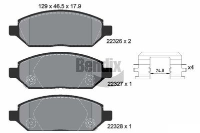 BPD1456 BENDIX Braking Комплект тормозных колодок, дисковый тормоз