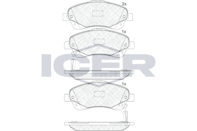 181573 ICER Комплект тормозных колодок, дисковый тормоз
