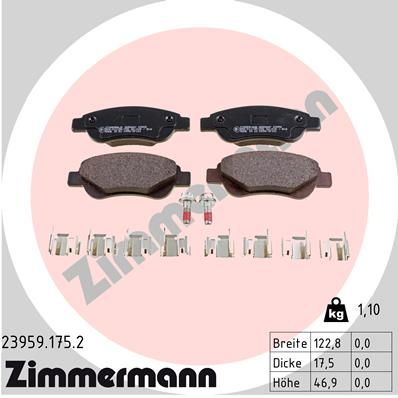 239591752 ZIMMERMANN Комплект тормозных колодок, дисковый тормоз