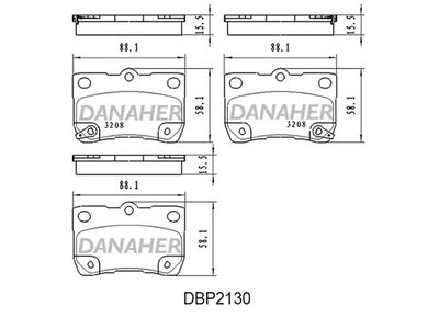 DBP2130 DANAHER Комплект тормозных колодок, дисковый тормоз