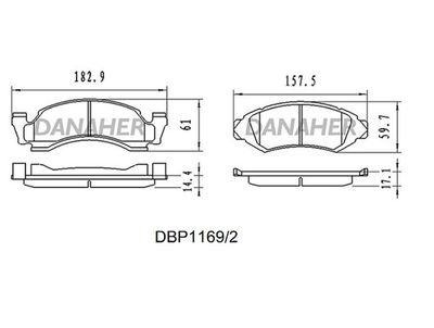 DBP11692 DANAHER Комплект тормозных колодок, дисковый тормоз