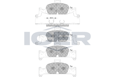 182279 ICER Комплект тормозных колодок, дисковый тормоз