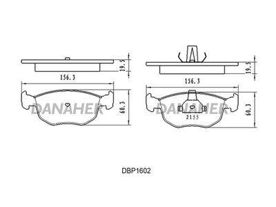 DBP1602 DANAHER Комплект тормозных колодок, дисковый тормоз