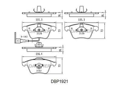 DBP1921 DANAHER Комплект тормозных колодок, дисковый тормоз