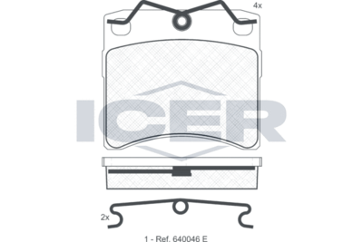 140895 ICER Комплект тормозных колодок, дисковый тормоз