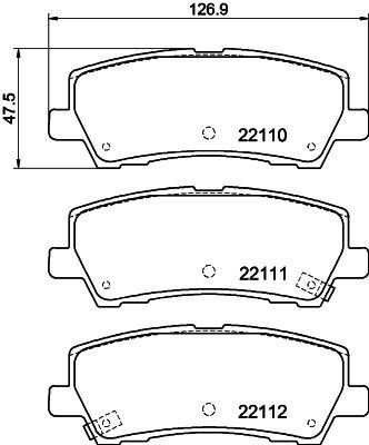 8DB355044271 HELLA PAGID Комплект тормозных колодок, дисковый тормоз