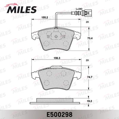 E500298 MILES Комплект тормозных колодок, дисковый тормоз
