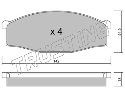 5130 TRUSTING Комплект тормозных колодок, дисковый тормоз