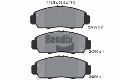 BPD2029 BENDIX Braking Комплект тормозных колодок, дисковый тормоз