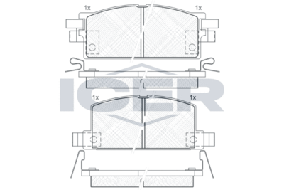 180504 ICER Комплект тормозных колодок, дисковый тормоз