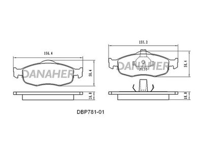 DBP78101 DANAHER Комплект тормозных колодок, дисковый тормоз
