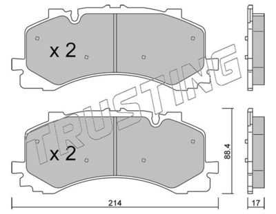 12520 TRUSTING Комплект тормозных колодок, дисковый тормоз