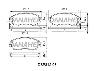 DBP81203 DANAHER Комплект тормозных колодок, дисковый тормоз