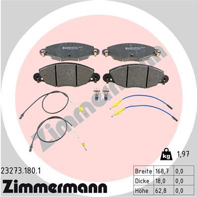 232731801 ZIMMERMANN Комплект тормозных колодок, дисковый тормоз