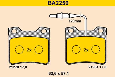 BA2250 BARUM Комплект тормозных колодок, дисковый тормоз