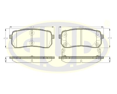 GBP128802 G.U.D. Комплект тормозных колодок, дисковый тормоз