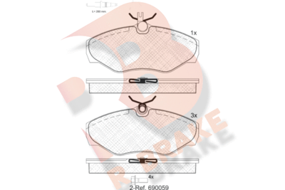 RB1315203 R BRAKE Комплект тормозных колодок, дисковый тормоз