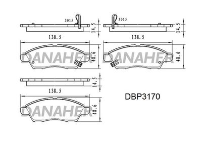 DBP3170 DANAHER Комплект тормозных колодок, дисковый тормоз
