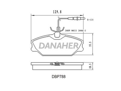 DBP788 DANAHER Комплект тормозных колодок, дисковый тормоз