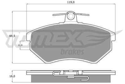 TX1063 TOMEX Brakes Комплект тормозных колодок, дисковый тормоз