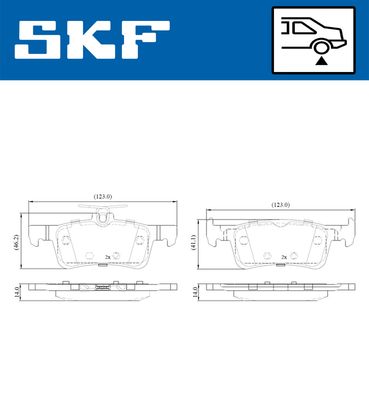 VKBP90600 SKF Комплект тормозных колодок, дисковый тормоз