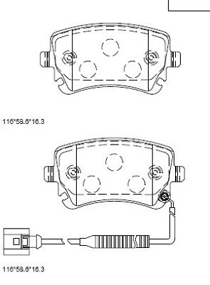 KD7581 ASIMCO Комплект тормозных колодок, дисковый тормоз