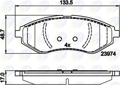 CBP01598 COMLINE Комплект тормозных колодок, дисковый тормоз