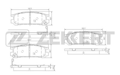 BS2133 ZEKKERT Комплект тормозных колодок, дисковый тормоз