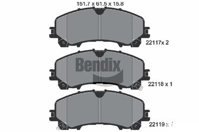 BPD1313 BENDIX Braking Комплект тормозных колодок, дисковый тормоз