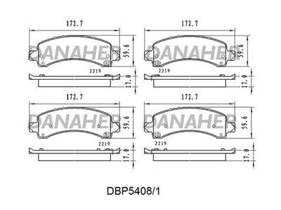 DBP54081 DANAHER Комплект тормозных колодок, дисковый тормоз