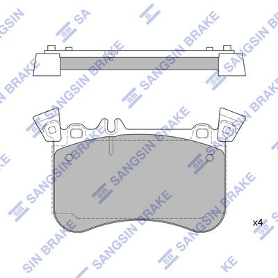 SP1954A Hi-Q Комплект тормозных колодок, дисковый тормоз