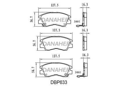 DBP633 DANAHER Комплект тормозных колодок, дисковый тормоз