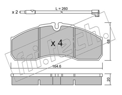 5943W fri.tech. Комплект тормозных колодок, дисковый тормоз