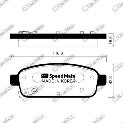 SMBPG022 SpeedMate Комплект тормозных колодок, дисковый тормоз