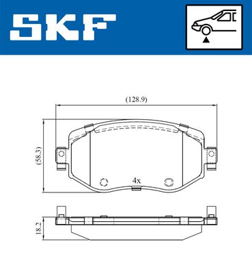 VKBP80083 SKF Комплект тормозных колодок, дисковый тормоз