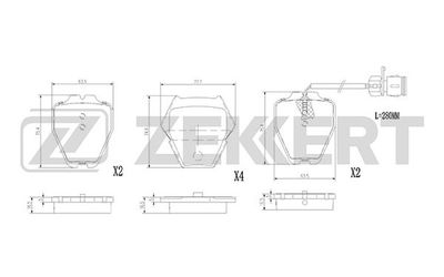 BS2898 ZEKKERT Комплект тормозных колодок, дисковый тормоз