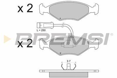 BP2589 BREMSI Комплект тормозных колодок, дисковый тормоз
