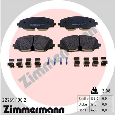 227691902 ZIMMERMANN Комплект тормозных колодок, дисковый тормоз