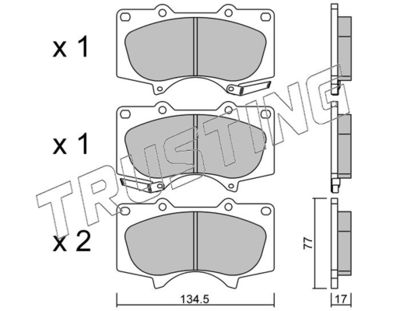 4700 TRUSTING Комплект тормозных колодок, дисковый тормоз