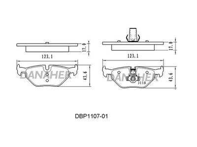 DBP110701 DANAHER Комплект тормозных колодок, дисковый тормоз