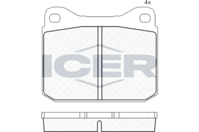 180140 ICER Комплект тормозных колодок, дисковый тормоз