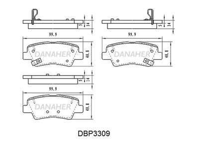 DBP3309 DANAHER Комплект тормозных колодок, дисковый тормоз