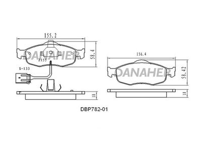 DBP78201 DANAHER Комплект тормозных колодок, дисковый тормоз